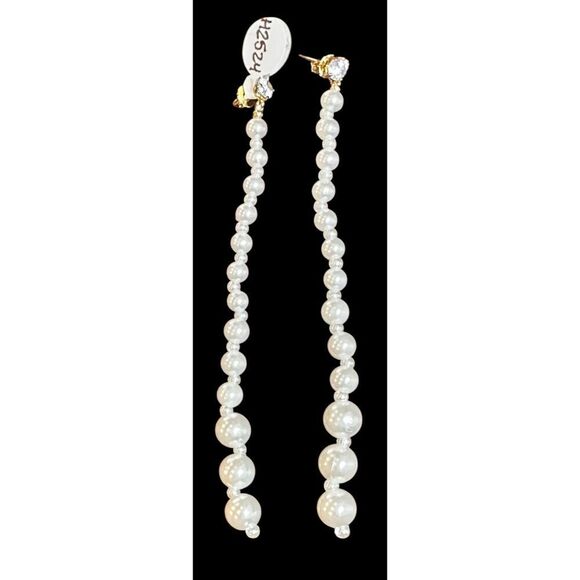 Shashi Jewelry - Shashi Swarovski Pearl Earring with CZ Post New